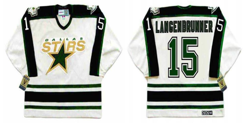 2019 Men Dallas Stars #15 Langenbrunner White CCM NHL jerseys->dallas stars->NHL Jersey